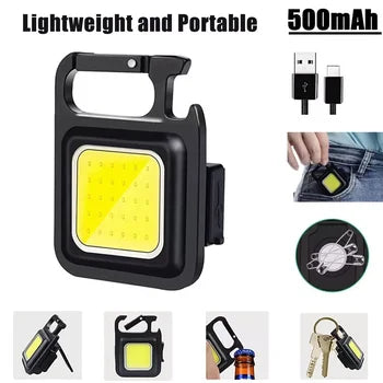 Mini Lanterna Com led Portátil/USB Recarregável 3 Modos De Luz Lanternas De Chaveiro E Abridor De Garrafas/De Emergência